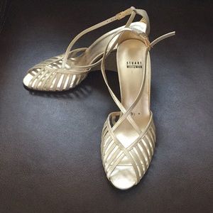 Gold Stuart Weitzman strappy wedges